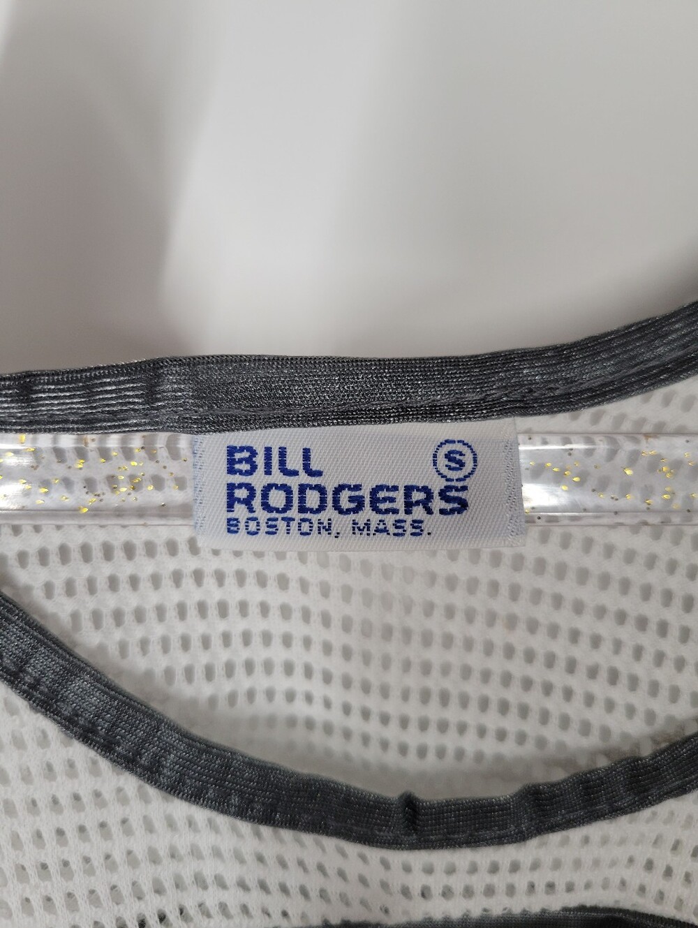 Bill Rodgers White Gray Mesh Men's Tank Top Size Small NOS - Picture 4 of 5